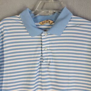 Roundtree & Yorke Gold Label Men's‎ XL Shirt Pima Cotton Striped Polo Blue Golf